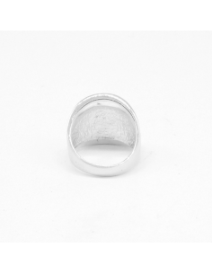 Anillo ancho plata satinada 18mm frontal 2