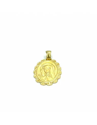 Medalla ovalada Virgen Oro 18k