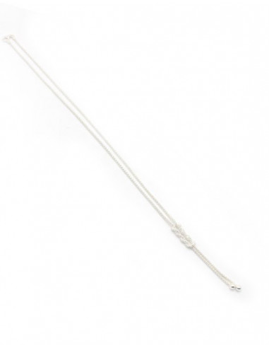 Gargantilla nudos bola cordón Plata de Ley - 50 cm