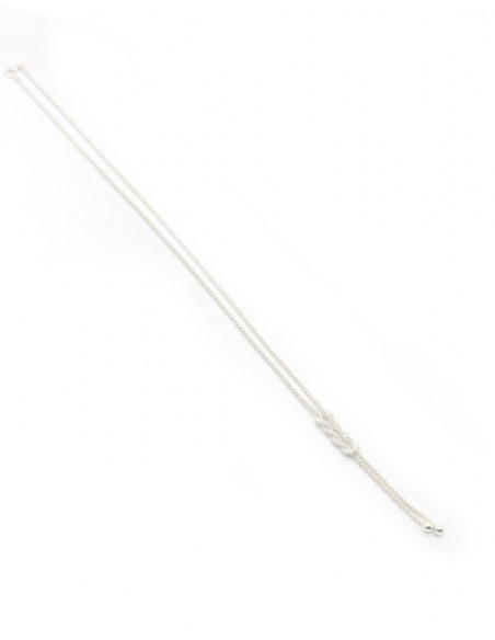 Gargantilla nudos bola cordón Plata de Ley - 50 cm