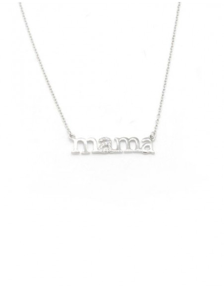 Gargantilla Mama circonitas plata 925 rodio - 40 cm