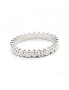 Anillo coronas tallado Plata de Ley rodio | Joyería Orocash