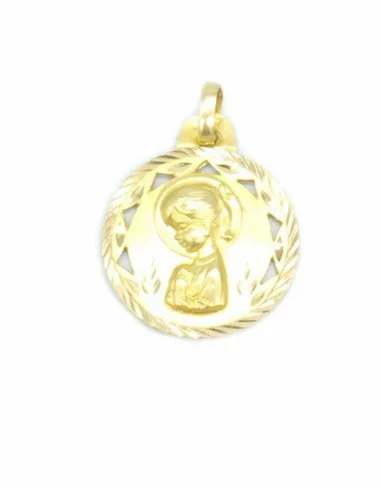 Medalla labrada Virgen Niña oro 18K