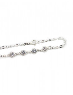 Pulsera cadena forzada circonitas blancas Plata de Ley | Joyería Orocash 2