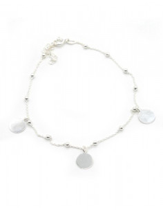 Tobillera bolas charms moon plata - 20 cm