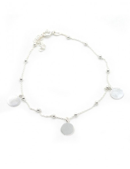 Tobillera bolas charms moon plata - 20 cm