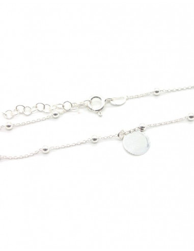 Tobillera bolas charms moon plata - 20 cm para mujer