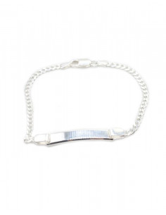 Esclava Plata 925 barbada 5mm - 18 cm Ancho: 5 mm Medida placa: 3 x 0,6 mm