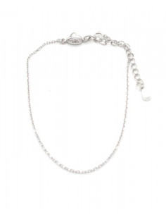 Tobillera forzada con corazón circonitas plata - 20 cm