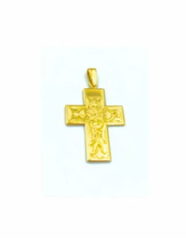 Cruz  latina con cristo tallado oro 18K