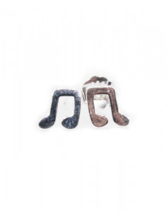 Pendientes semicorchea 6mm plata | Joyería Orocash