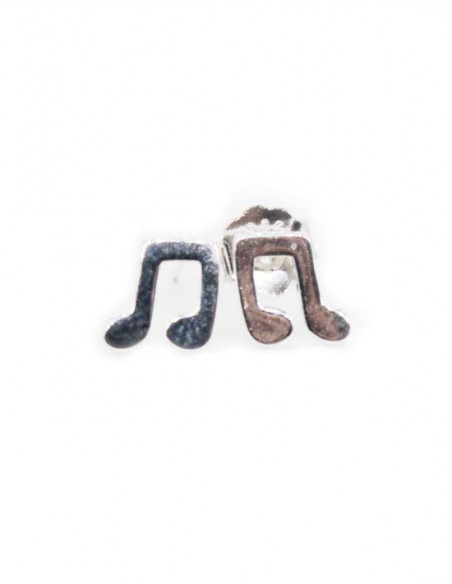 Pendientes semicorchea 6mm plata | Joyería Orocash