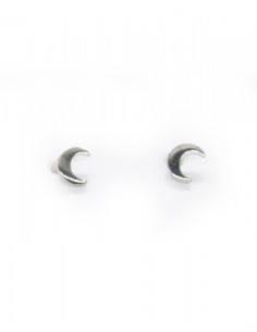 Pendientes luna 4,5mm plata 925 rodio