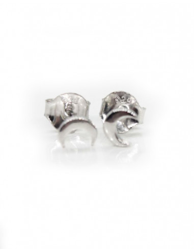 Pendientes luna 4,5mm plata 925 rodio