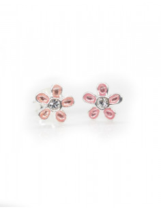 Pendientes plata margarita esmalte rosa | Joyería Orocash