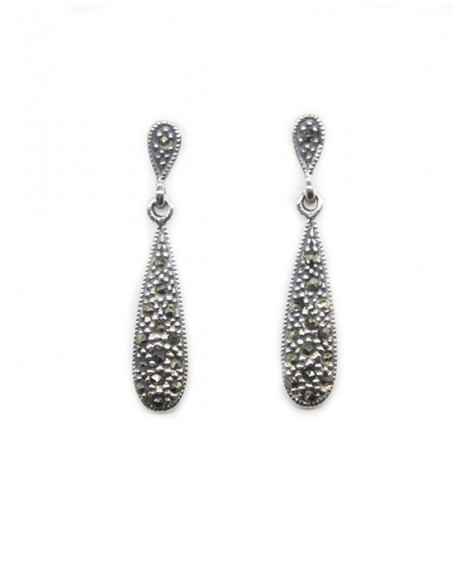 Pendientes marquesitas plata 925 óxido - Joyería Orocash