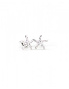 Pendientes Plata estrella de mar circonitas 11mm  | Joyería Orocash