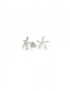 Pendientes Plata estrella de mar circonitas 11mm  | Joyería Orocash 2