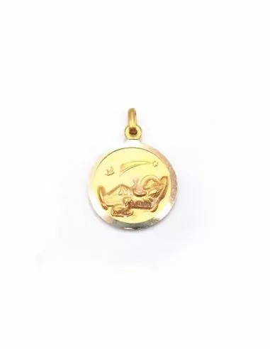 Medalla nacimiento silueta relieve oro 18k