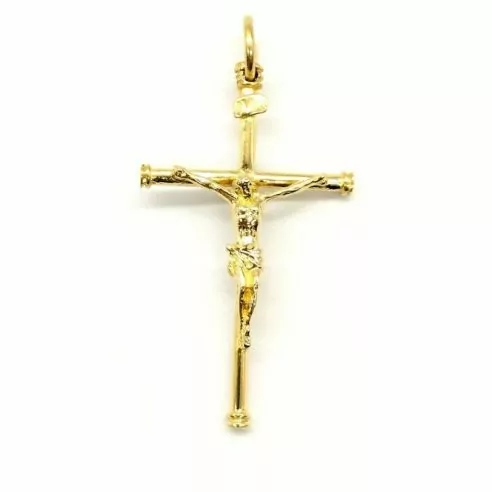 Colgante cruz de cristo oro 18k - 4 cm
