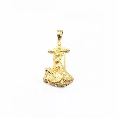 Colgante medalla silueta Virgen de las Angustias oro 18k