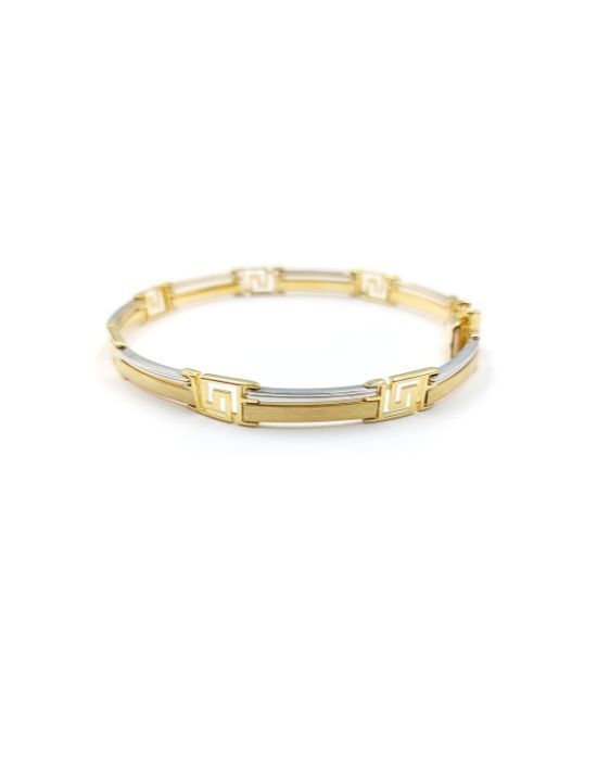 Pulsera semirrígida bicolor oro 18k