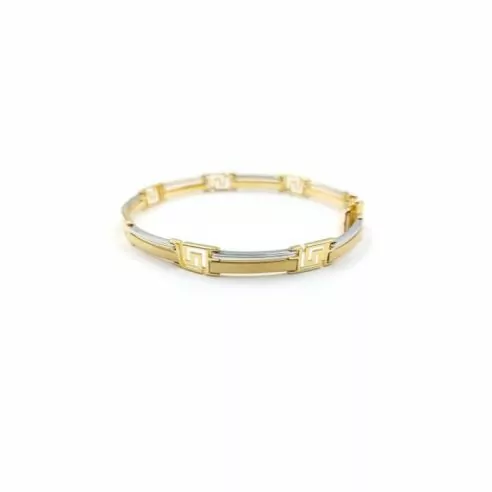 Pulsera semirrígida bicolor oro 18k