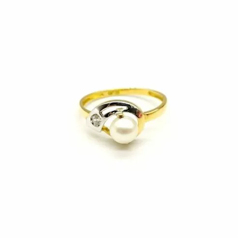 Anillo perla oro 18k - T.12