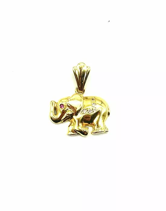 Anillo Oro 18k Lam Elefante Amuleto Búho Protección Suerte