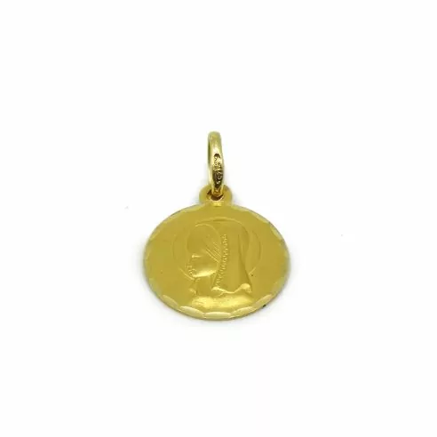 Medalla Virgen Niña oro 18k - 2 cm
