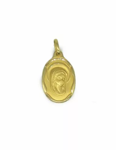 Medalla ovalada Virgen Niña Oro 18k