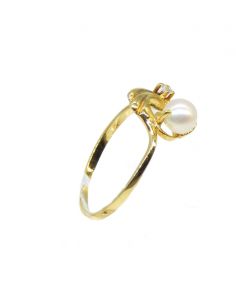 Anillo perla y circonita oro 18K I OROCASH JOYERIA 2