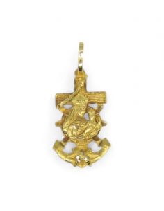 Dije cruz marinera con Virgen del Carmen oro 18k - Joyería Orocash