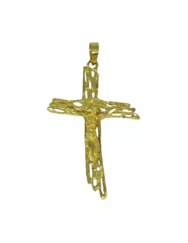 Colgante cruz calada grande con cristo oro 18k