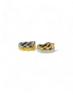 Pendientes trenzado bicolor oro 18k - Joyería Orocash 2