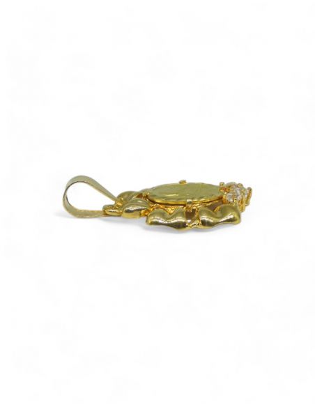 Colgante madre e hijo tres circonitas oro 18K - Joyería Orocash
