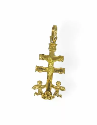Colgante cruz Caravaca oro 18k - 3cm
