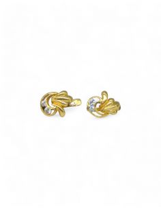 Pendientes luna y concha circonitas oro 18K - Joyería Orocash 2