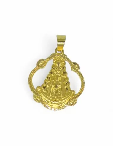 Medalla Virgen del Rocío con orla oro 18k