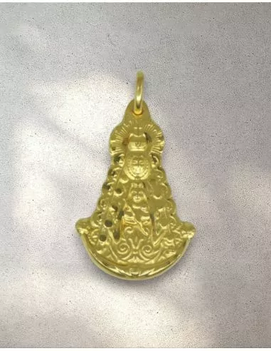 Medalla Virgen del Rocío oro 18k - 4cm
