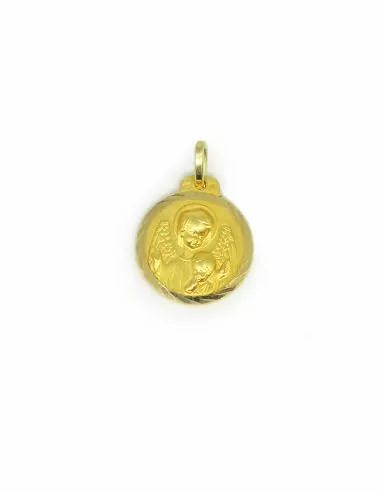 Medalla Ángel de la guarda y Niño Jesús oro 18k