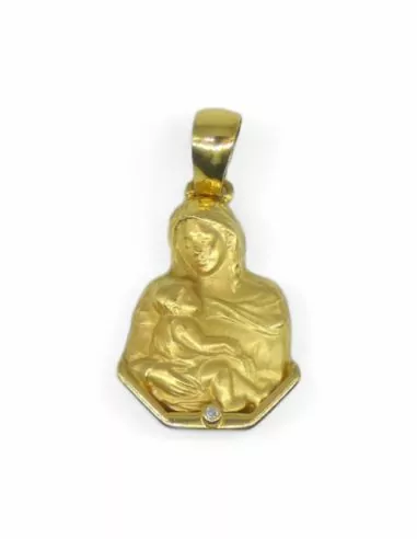 Medalla de la madre con circonita oro 18k