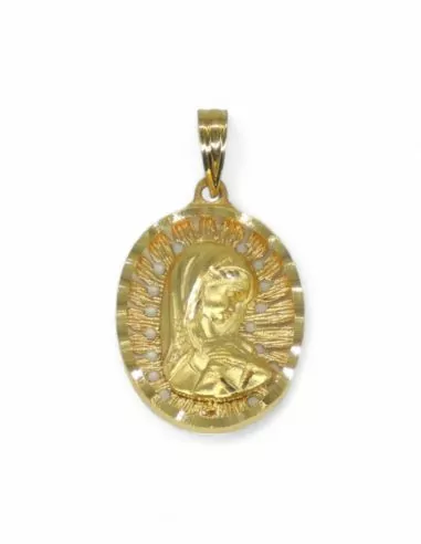 Medalla ovalada Virgen Niña oro 18k