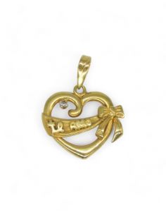 Dije corazón "te amo" oro 18k - Joyería Orocash