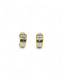 Pendientes bicolor labrados oro 18K - joyería orocash