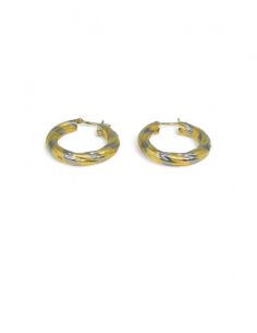 Pendientes aro bicolor oro 18k - Joyería Orocash 2