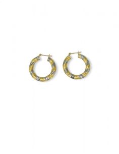 Pendientes aro bicolor oro 18k - Joyería Orocash