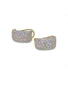 Pendientes ovalados circonitas oro 18k - 1cm