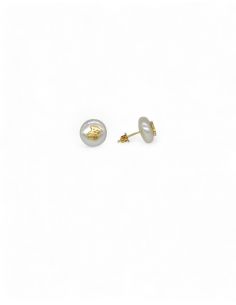 Pendientes perla y osito oro 18k -  Joyería OroCash 2