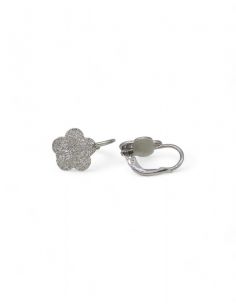 Pendientes flor oro blanco 18k 2